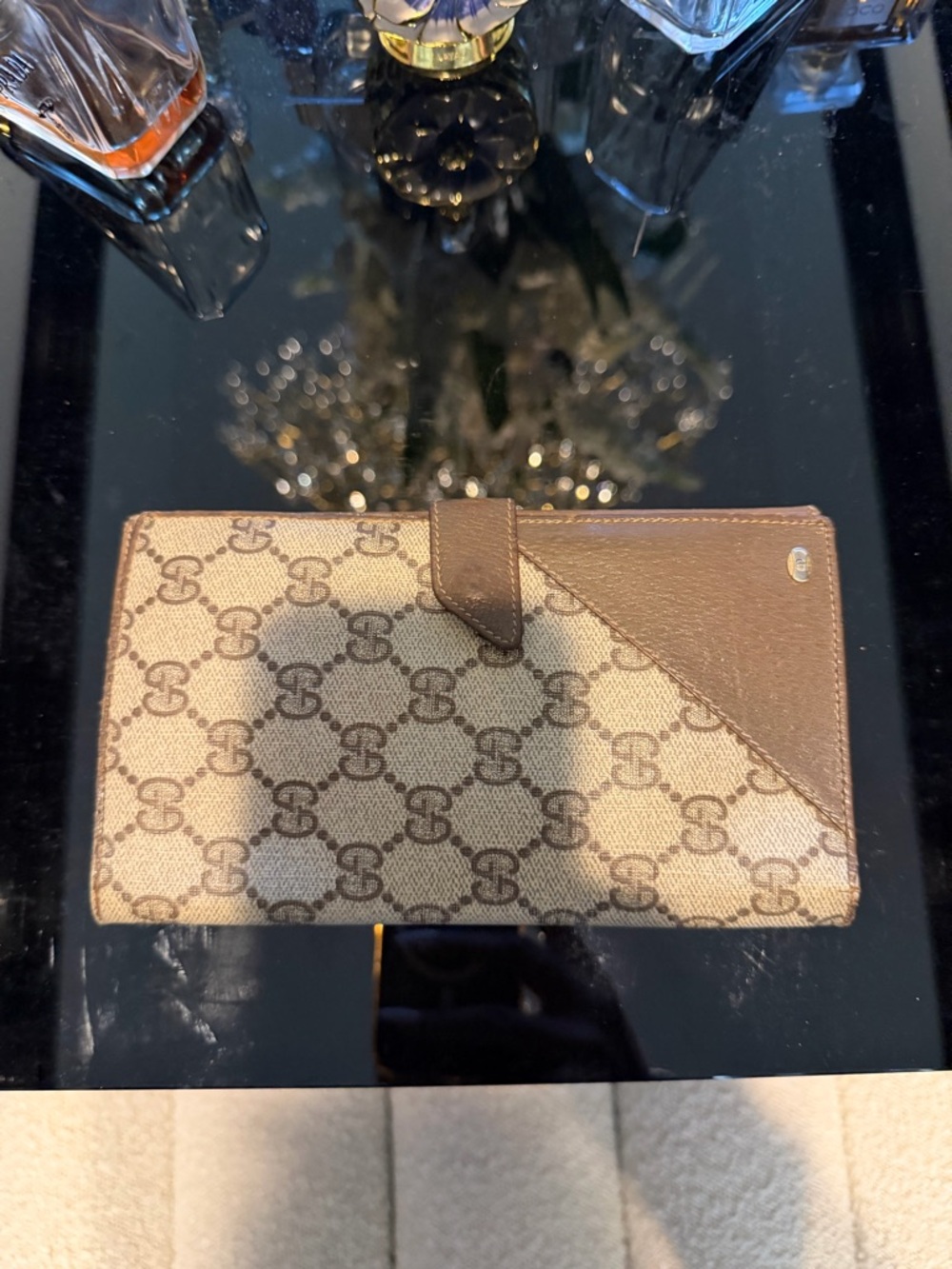 Gucci Beige and Brown GG Canvas Continental Wallet